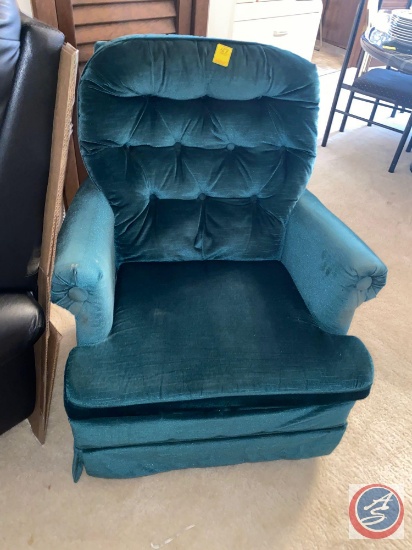 Upholstered Swiveling Rocking Arm Chair