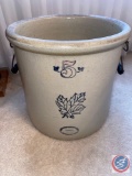 Western Stoneware Company 5 Gallon Salt Glazed Crock with Both Original Handles