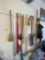 Long Handled Tools Including Plunger, Shovels, Push Broom, Ratchet Straps and More