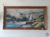 Framed Print Titled Yosemite Falls Signed by Earl Daniels