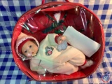 Babies first Christmas tender heart doll with extra outfit and birth certificate