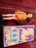Velvet doll hair that grows with box from ideal vintage doll