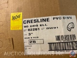 Partial Box of Crest Line PVC 90 Degree Elbow's 3 inch