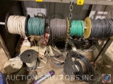 Assortment of Wiring on Spools and Conduit