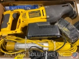 Dewalt Variable Speed Reciprocating Saw Model No. DW938, Battery, Charger and Bayce Shop Light