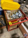 Metal Utility Cart on Casters and Assorted Hardware Organizers