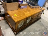 Coffee Table with Three Drawers and Cabinet Measuring 48'' X 26'' X 18'', Books Including Titles
