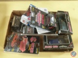 Chrysler Die Cast Cars (2), Hot Rods Cars (5), Burago Die Cast Car, and Johnny Lighting Car