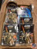 Star Wars Die Cast Metal Keys Chains 4 of 4 Collection and Star Wars Holographic Tins with