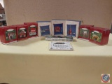 Assorted Hallmark Keepsake Ornaments and Souvenir Tile of a Train