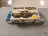 Vintage Tamiya Churchill Crocodile Model and Vintage Revell 1/72 Scale German Fast Attack Craft