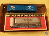 {{2X$BID}} Lionel Replica Missouri Pacific Flat Car with Missouri Pacific Rail Service Truck Trailer