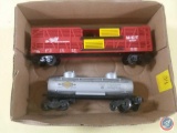 Lionel O Gauge 6556 The Katy M.K.T. Cattle Car and Replica Lionel 2 Dome Sunoco Tank Car