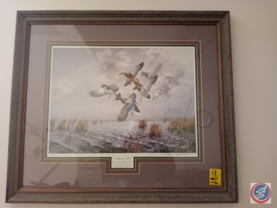 Framed Print Titled Autumn Mist Signed by Mark Anderson Marked 989/1510 Measuring 29'' X 25 1/4'',