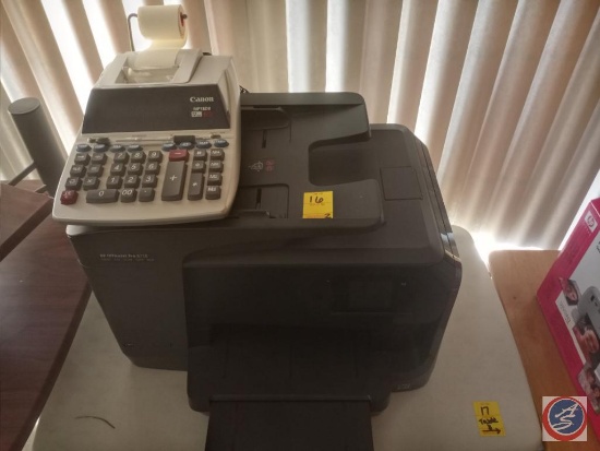 HP Officejet Pro 8710 and Canon Calculator Model No. MP18DII