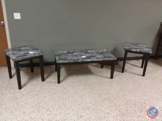 Occasional table set coffee table measures 48x23.75x19.5 and the two end tables measure 23.75x22x24