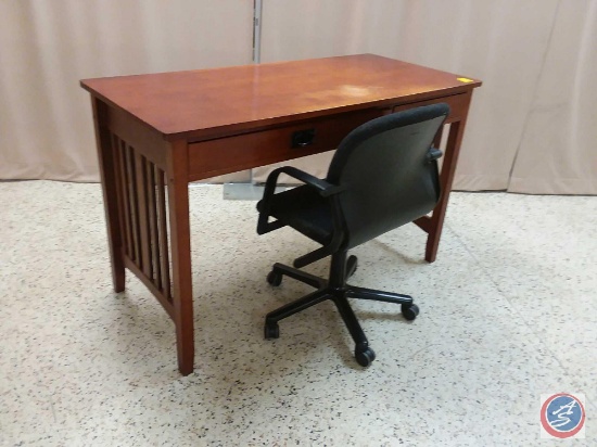 1 wooden desk with chair measurements are 52x24x32