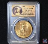 1908 PCGS Slabbed MS64 $20 Gold Piece, no Motto, Rough Rider Hoard