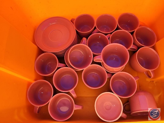 Dark Rose Lavender Cups and Saucers by Nancy Calhoun [ made in japan ]