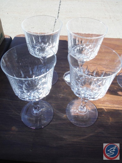 4 cystal stem wine glasses/4 stem red wine glases/ 4 ice cream stem glasses