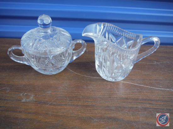 Chrystal glass cream & sugar dishes