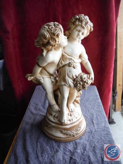 Roman Children Statue 21 by 9 [small chip by boys toe ]
