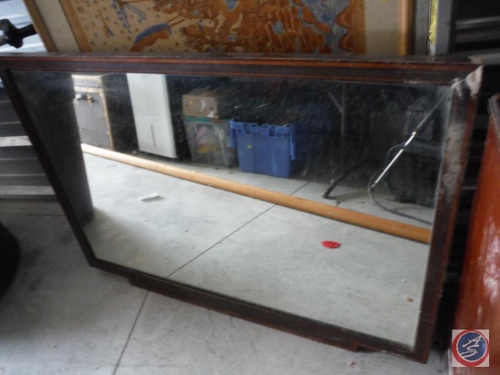 48 in by 34 in Vintage Oak Mirror