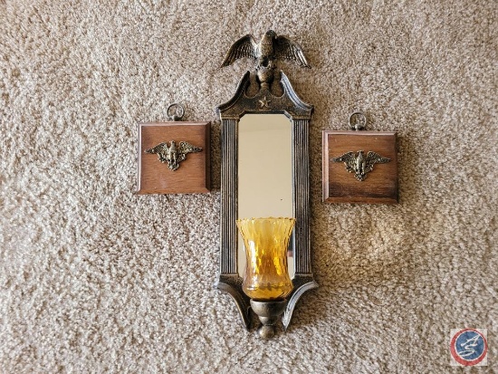 2 mirrors and matching candle holders