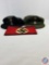 German Uniform Swastika Armband, Officers Black Panzer M43 Cap and SS M43 Cap with Single Skull and