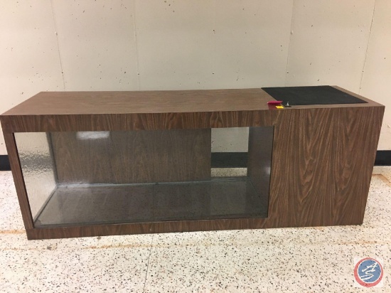 Retail Wood/Glass Display Case w/2 Wood Shelves on backside 84' x 24" x 32"