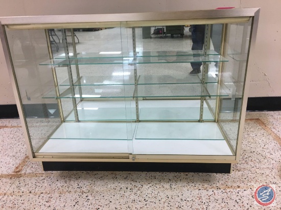 Retail Metal/Glass Display Case by Jahabow w/2 Glass Shelves 48" x 20" x 38" (Light does not work)