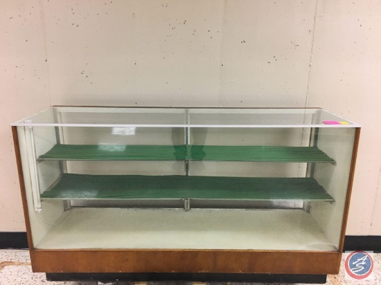Retail Metal/Glass Display Case w/2 Padded shelves 48" x 20" x 38" (Light works and no sliding doors