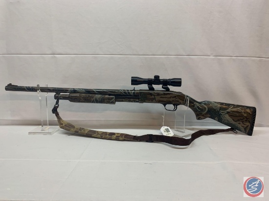 Mossberg Model 500 A 12 GA 3" Shotgun Pump action camouflaged shot gun with 24 inch rifled slug