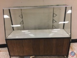 Retail Wood/Metal/Glass Display Case...w/3 Shelf brackets and 2 storage shelves on backside