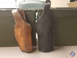 Brown Leather Bianchi Beretta M84 Pistol Holster No.19L and Black Leather Valencia Holster