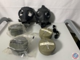 {{2X$BID}}... Soviet Block Gas Masks and (4) Canisters...