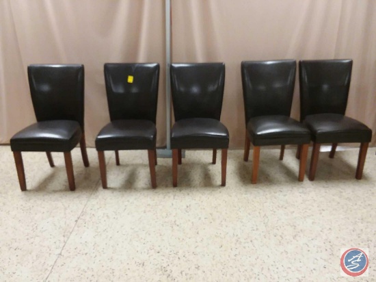 {Sold x Bid} 5 Brown dining chairs sold five times the money (5 x Money)