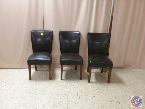 3 Brown dining chairs with damage sold 3 times the money see photos for damage