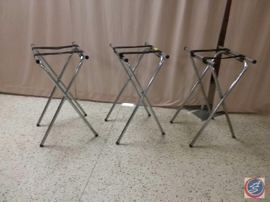 3 Chrome waitress tray stands.