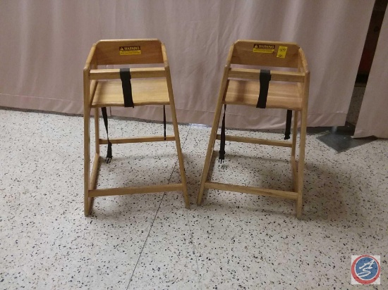 2 wooden high chairs