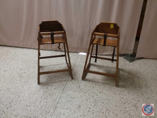 2 Darkwood high chairs