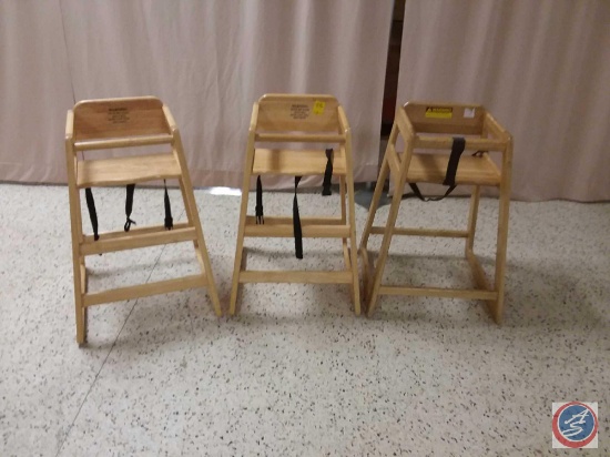 3 Wooden high chairs