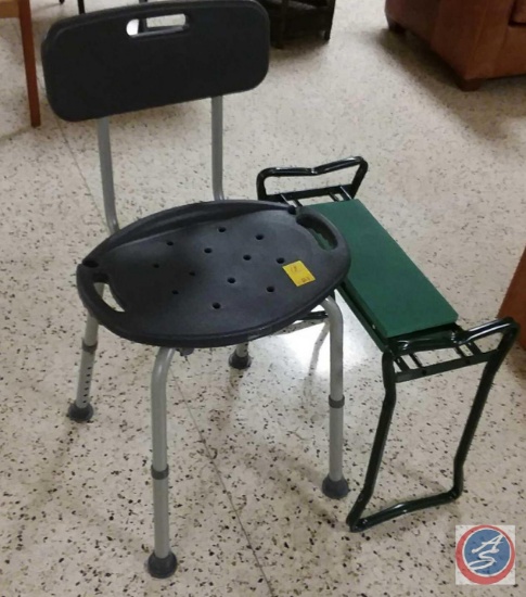 Adjustable Height Shower Chair, Folding Gardening Seat/Kneeler