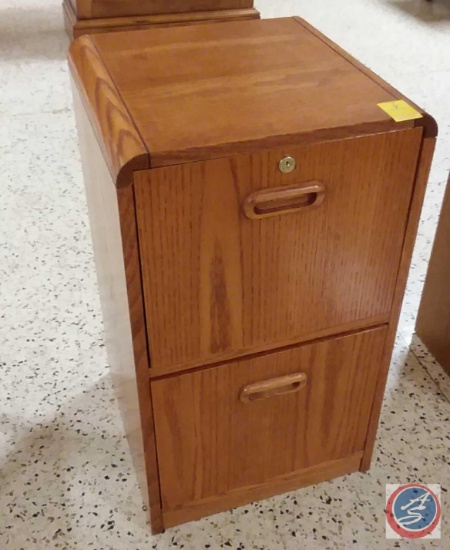 Wood 2 Drawer File Cabinet (No Key) - 16" x 16" x 28 3/4"