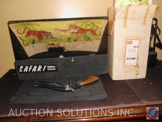Vintage 1969 Sears Roebuck Safari Tiger Hunt Air Gun Moving Target Belt Shooting Practice Game