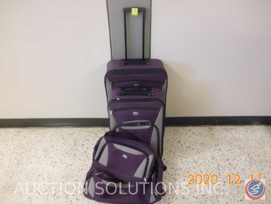 American Touristic 4-Piece Luggage Set (Purple and Gray)