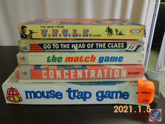 Vintage Board Games Including Mouse Trap, Concentration, The Match Game and More