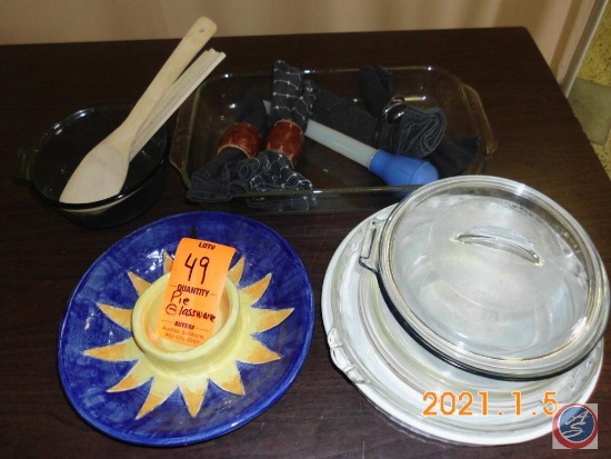 Pie Plates and Assorted Glassware