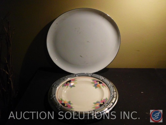 Floral Serving Platter and White Serving Platter