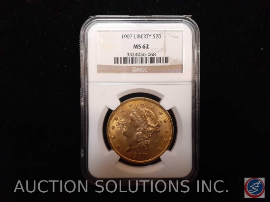 1907 LIBERTY GOLD $20 MS 62